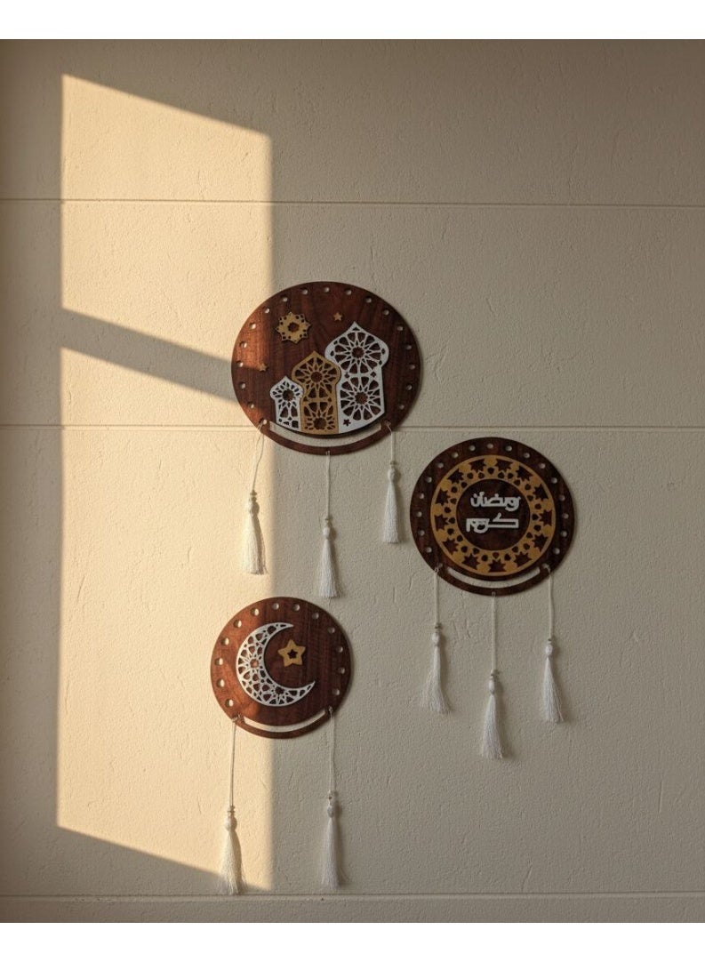 طقم ديكور حائط رمضان مقاسات خشب mdf ٣مل